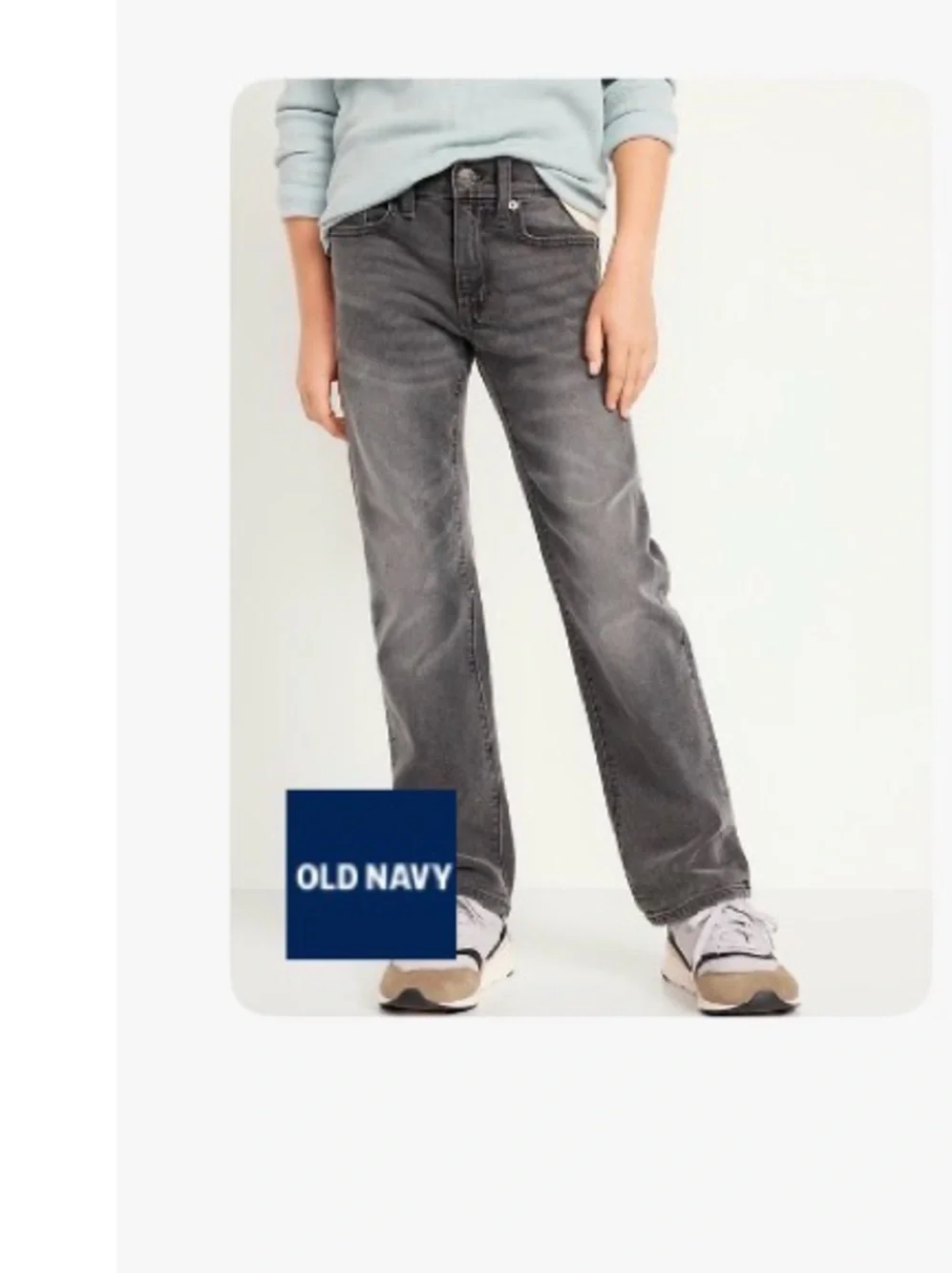 Old Navy Boys Straight Leg Denim Jeans - Dark Blue and Gray Jeans